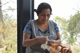 woman making a silk shirt