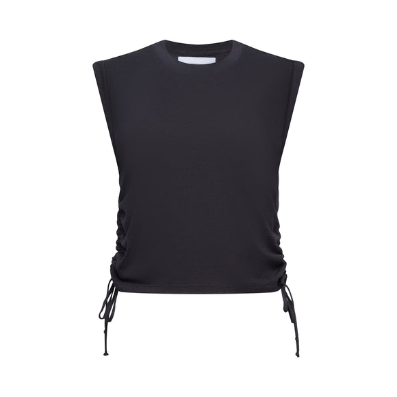 black sleeveless shirt front