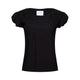 black frilled shirt with frilled sleeves with black floral accents