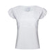 white frilled shirt with frilled sleeves with white floral accents