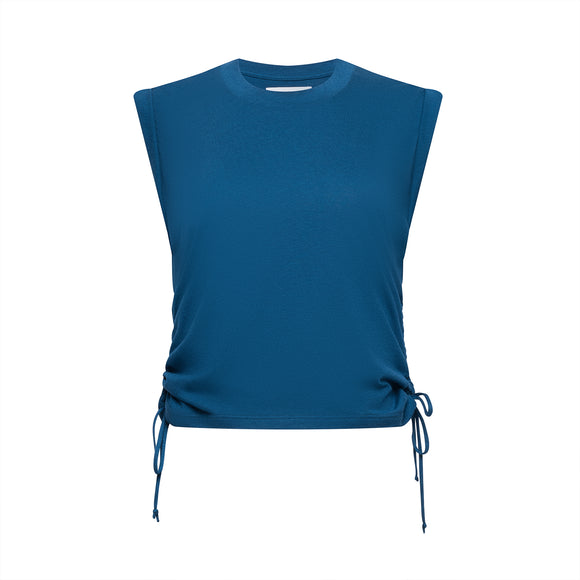 blue sleeveless shirt front