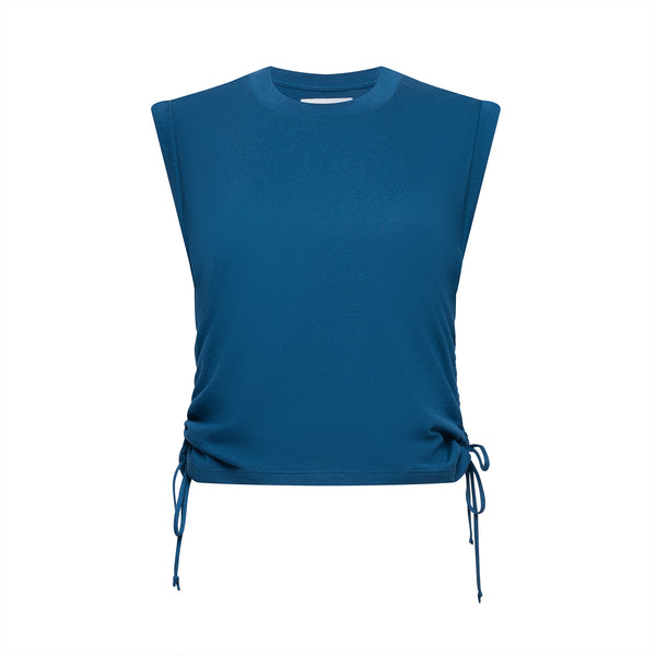 blue sleeveless shirt front