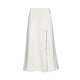 flowy white skirt with gold zipper
