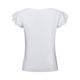 white sleeveless shirt with frilled sleeves