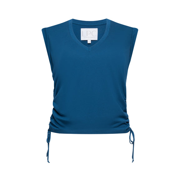 blue sleeveless shirt front