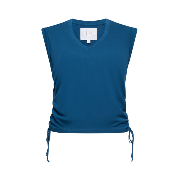 blue sleeveless shirt front