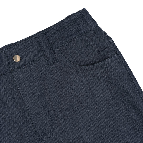 closeup of blue denim pants