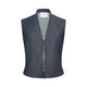 blue denim vest with gold zipper front