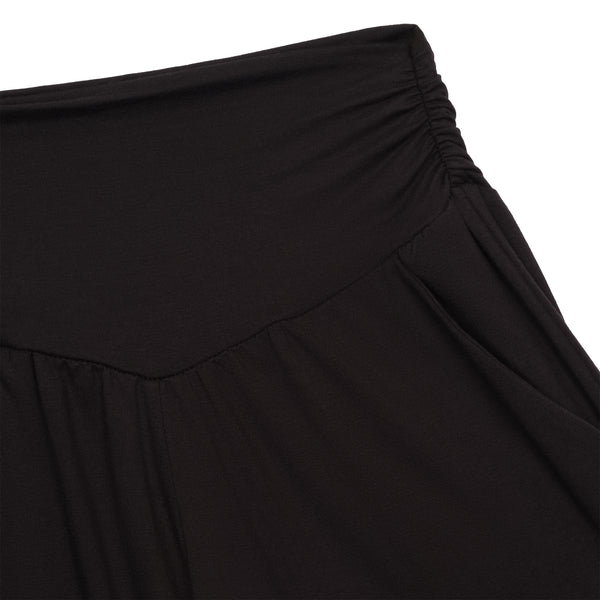 closeup of black pants