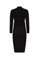 long brown dress, with black belt