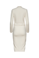 long white dress, with white belt