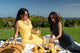 rib knit dress in yellow, lemons, woman with brunette hair wearing trendy glasses