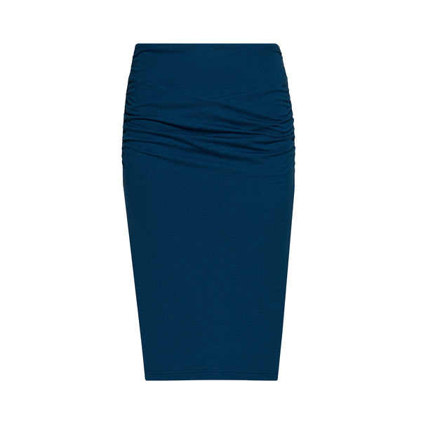 long navy skirt