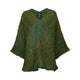 green silk top