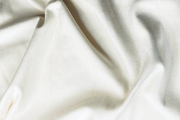 A closeup shot of white hemp terry fabric