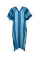 long sky blue striped dress