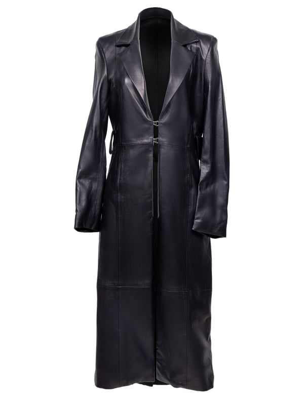 black trench coat with a zipper
