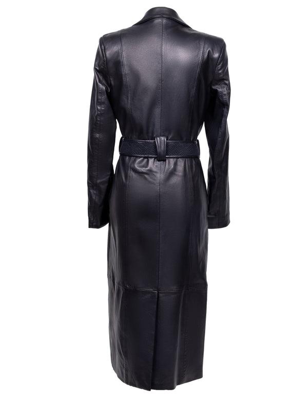 black trench coat back view