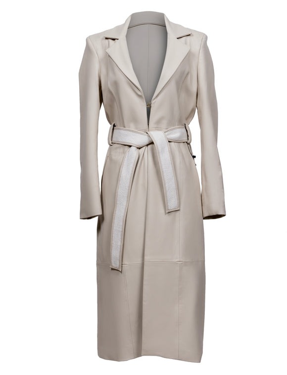 light grey trench coat