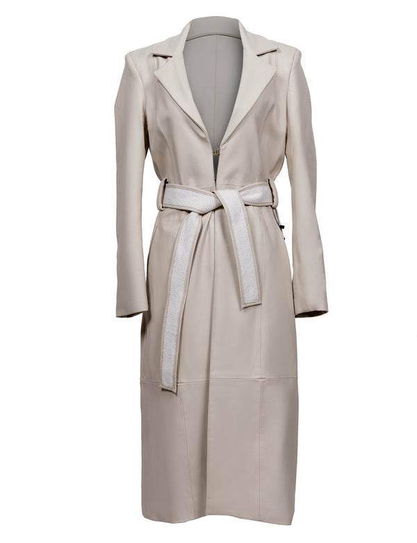 light grey trench coat