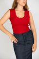 red tank top on a woman