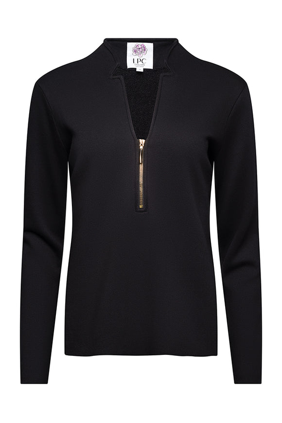 black light quarte zip with gold zipper