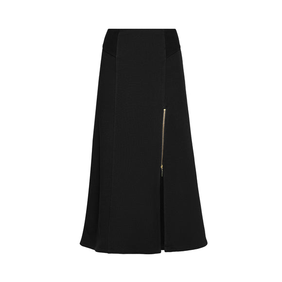Flowy skirt in black with gold zipper