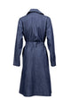 navy blue denim trenchcoat