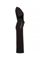 long black dress, with black belt
