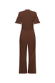 long brown dress, with brown belt