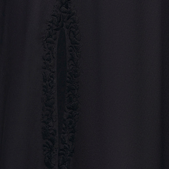 close up of black skirt