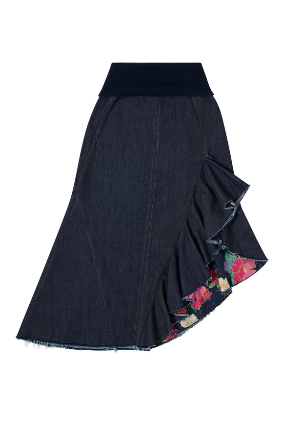 long denim skirt