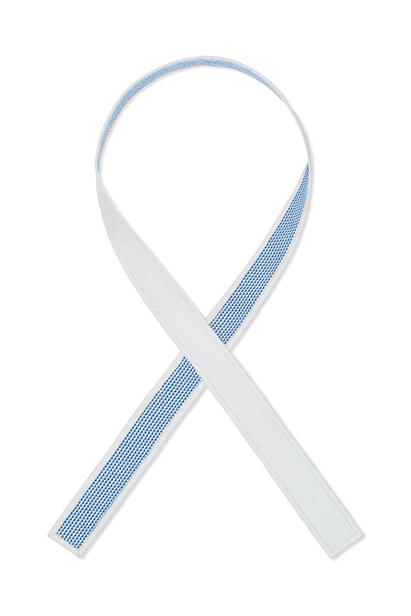 white belt, with blue patterned inside