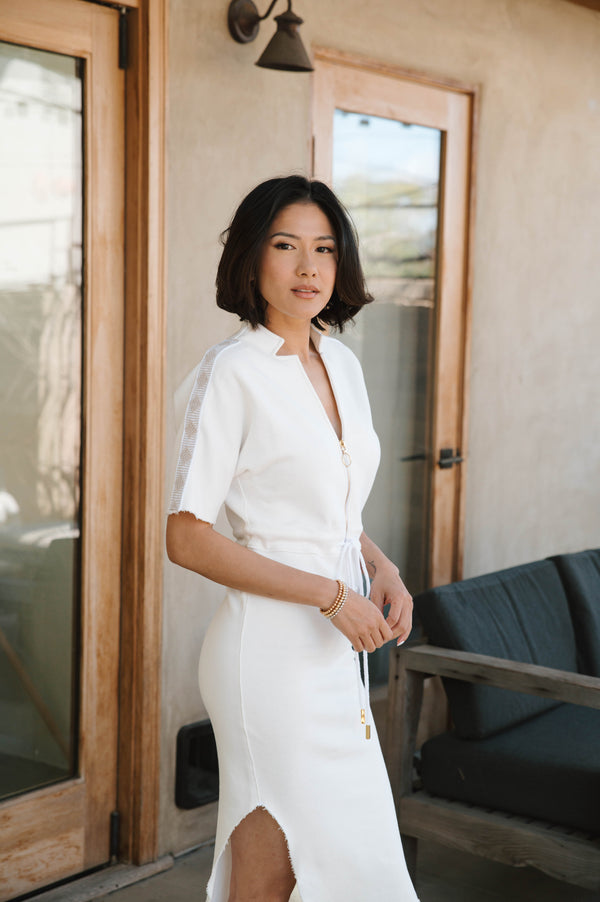 The Chelsea Stretch Terry Dress in White XS / White The Chelsea Stretch Terry Dress in White XS / White