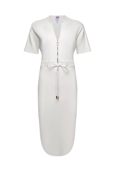 The Chelsea Stretch Terry Dress in White Xs / White
