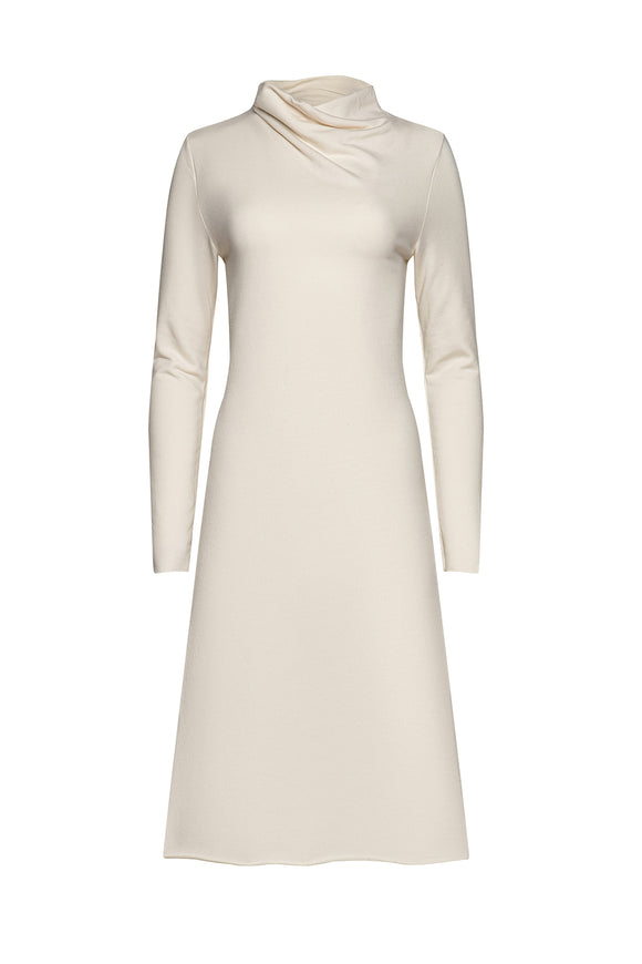 Margaret Mockneck dress in cream